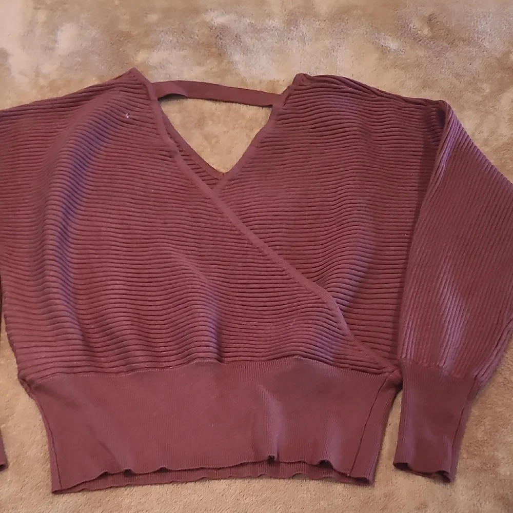 Hippie Rose Ribbed Knit Top in Rust - Picture 3 of 4